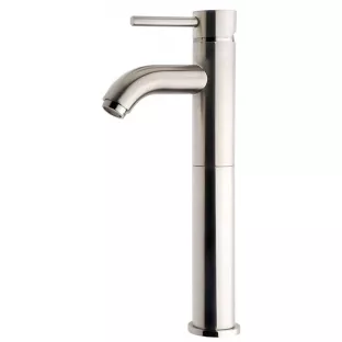 Cadans washbasin tap - High curved - Brushed steel - With click waste