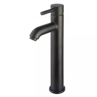 Cadans washbasin tap - High curved - Matt black - With click waste