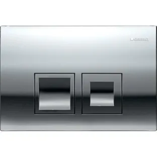 Geberit Delta 35 actuator plate - 2-button front operation - 24.6x16.4 cm - Gloss chrome