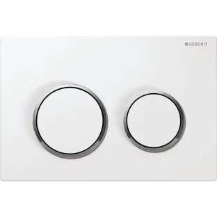 Geberit Omega 20 control plate - 2-button front control - 21.2x14.2 cm - White / Chrome