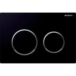 Geberit Omega 20 actuator plate - 2-button front operation - 21.2x14.2 cm - Black