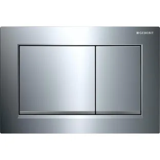 Geberit Omega 30 control plate - 2-button front control - 21.2x14.2 cm - Gloss chrome