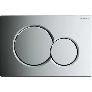 Geberit Sigma 01 control plate - 2-button front control - 24.6x16.4 cm - Chrome