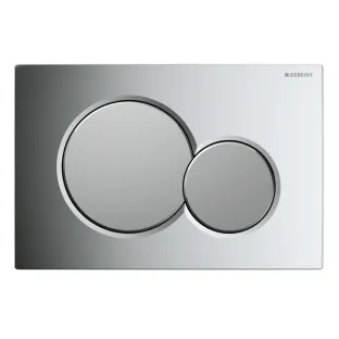 Geberit Sigma 01 actuator plate - 2-button front operation - 24.6x16.4 cm - Gloss / Matt chrome plated