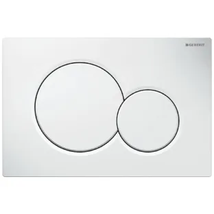 Geberit Sigma 01 control plate - 2-button front control - 24.6x16.4 cm - Gloss white