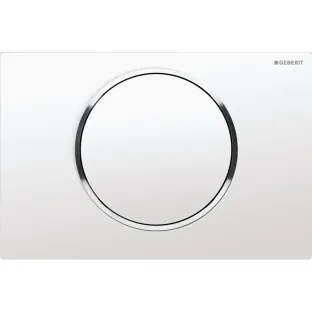 Geberit Sigma 10 flush plate - 1-button front control - 24.6x16.4 cm - Gloss white