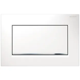 Geberit Sigma 30 control plate - 1-button front control - 24.6x16.4 cm - Gloss white / Gloss chrome