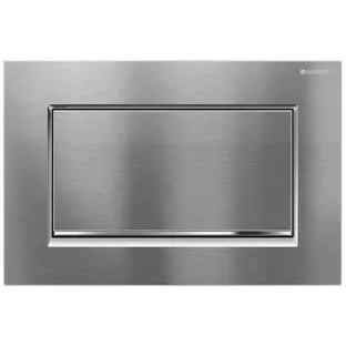 Geberit Sigma 30 flush plate - 1-button front control - 24.6x16.4 cm - Matt chrome / Glossy chrome