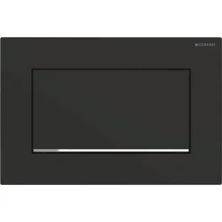 Geberit Sigma 30 actuator plate - 1-button front control - 24.6x16.4 cm - Matt black / Gloss chrome