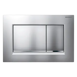 Geberit Sigma 30 control plate - 2-button front control - 24.6x16.4 cm - Matt chrome / Gloss chrome