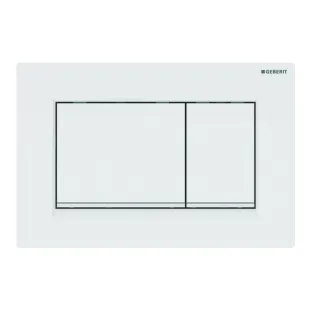 Geberit Sigma 30 flush plate - 2-button front operation - 24.6x16.4 cm - White / Gloss white