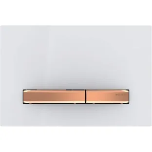 Geberit Sigma 50 actuator plate - 2-button front control - 24.6x16.4 cm - Alpine white / Rose gold