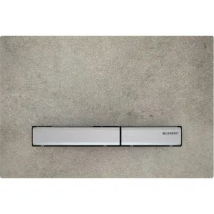 Geberit Sigma 50 actuator plate - 2-button front operation - 24.6x16.4 cm - Chrome / Concrete look