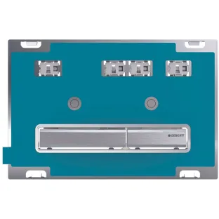 Geberit Sigma 50 actuator plate - 2-button front operation - 24.6x16.4 cm - Customer-specific / Chrome