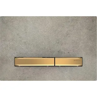 Geberit Sigma 50 actuator plate - 2-button front operation - 24.6x16.4 cm - Brass / Concrete look