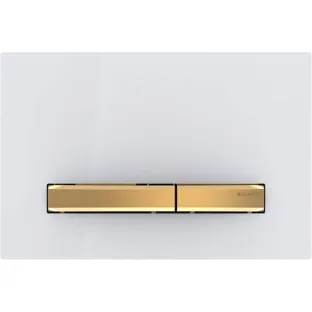 Geberit Sigma 50 control plate - 2-button front control - 24.6x16.4 cm - Brass / White