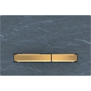 Geberit Sigma 50 control plate - 2-button front control - 24.6x16.4 cm - Mustang Slate / Gold