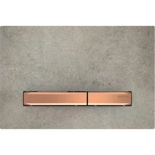 Geberit Sigma 50 actuator plate - 2-button front control - 24.6x16.4 cm - Red gold / Concrete look