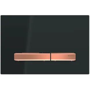 Geberit Sigma 50 actuator plate - 2-button front control - 24.6x16.4 cm - Black / Rose gold