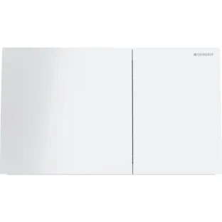 Geberit Sigma 70 flush plate - 2-button front operation - 25x14.6 cm - Glass - White