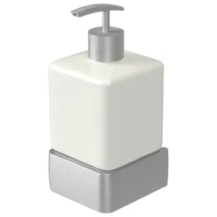 Haceka Aline Soap Dispenser Brushed Aluminum Ceramic