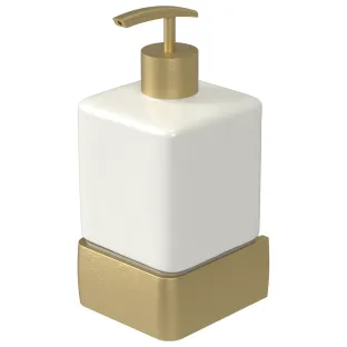 Haceka Aline Soap Dispenser Gold Aluminum Ceramic