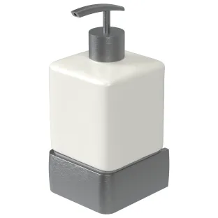 Haceka Aline Soap Dispenser Gray Aluminum Ceramic