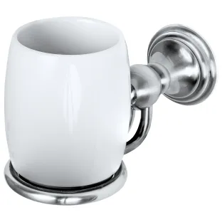 Haceka Allure Single Cup Holder Brushed Stainless Steel Ceramic