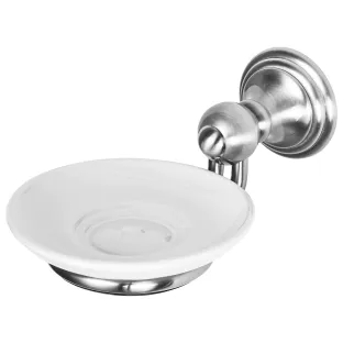 Haceka Allure Soap Holder Brushed Stainless Steel Ceramic