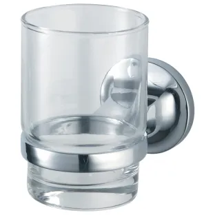 Haceka Aspen Single Cup Holder Glass Chrome