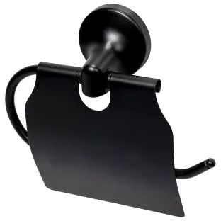 Haceka Aspen Toilet Roll Holder with Lid Black