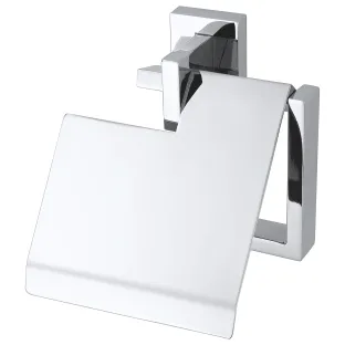 Haceka Edge Toilet Roll Holder with Lid Chrome