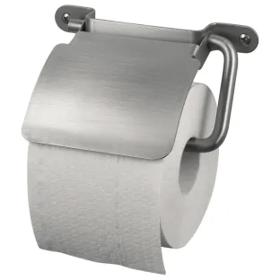 Haceka Ixi Toilet Roll Holder with Lid Brushed Stainless Steel