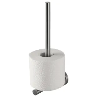 Haceka Kosmos Reserve Toilet Roll Holder Brushed Stainless Steel