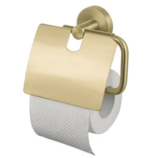 Haceka Kosmos Toilet Roll Holder with Lid Brushed Gold