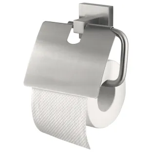 Haceka Mezzo Toilet Roll Holder with Lid Brushed Stainless Steel