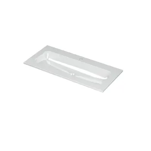 INK Aspekt Central washbasin - 1 sink - 1 tap hole - 100x45x1.5 cm - Porcelain gloss white