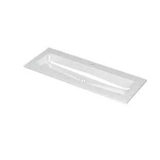 INK Aspekt Central washbasin - 1 sink - 1 tap hole - 120x45x1.5 cm - Porcelain gloss white