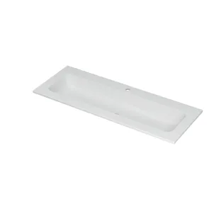 INK Aspekt Central washbasin - 1 sink - 1 tap hole - 120x45x1.5 cm - Matt white porcelain