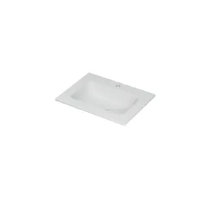 INK Aspekt Central washbasin - 1 sink - 1 tap hole - 60x45x1.5 cm - Matt white porcelain