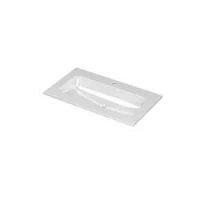 INK Aspekt Central washbasin - 1 sink - 1 tap hole - 80x45x1.5 cm - Porcelain gloss white