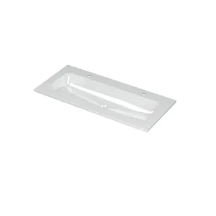 INK Aspekt Central washbasin - 1 sink - 2 tap holes - 100x45x1.5 cm - Porcelain gloss white