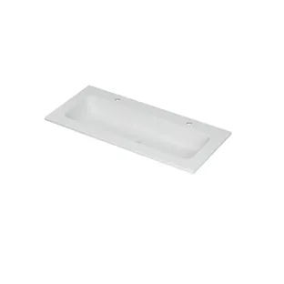 INK Aspekt Central washbasin - 1 sink - 2 tap holes - 100x45x1.5 cm - Matt white porcelain