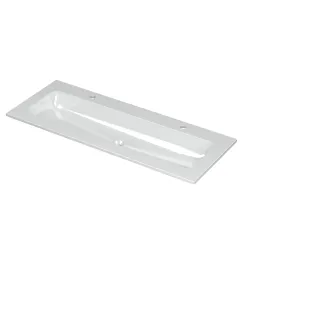 INK Aspekt Central washbasin - 1 sink - 2 tap holes - 120x45x1.5 cm - Porcelain gloss white