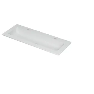 INK Aspekt Central washbasin - 1 sink - 2 tap holes - 120x45x1.5 cm - Matt white porcelain