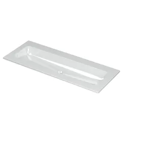 INK Aspekt Central washbasin - 1 sink - without tap hole - 120x45x1.5 cm - Porcelain gloss white