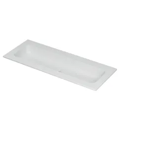 INK Aspekt Central washbasin - 1 sink - without tap hole - 120x45x1.5 cm - Matt white porcelain