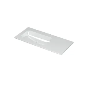 INK Aspekt Washbasin left - 1 sink - 1 tap hole - 100x45x1.5 cm - Porcelain gloss white