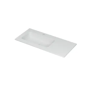 INK Aspekt Washbasin left - 1 sink - 1 tap hole - 100x45x1.5 cm - Porcelain matt white