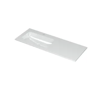 INK Aspekt Washbasin left - 1 sink - 1 tap hole - 120x45x1.5 cm - Porcelain gloss white